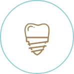 Illustrated dental implant icon
