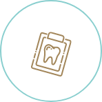 Illustrated tooth on clipboard icon